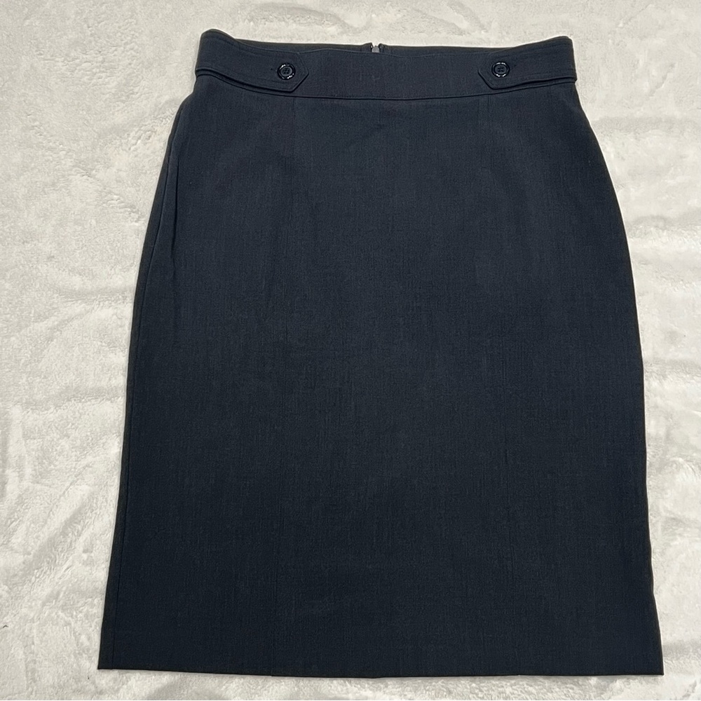 Laura Scott dark blue-grey midi pencil skirt. Size 10.